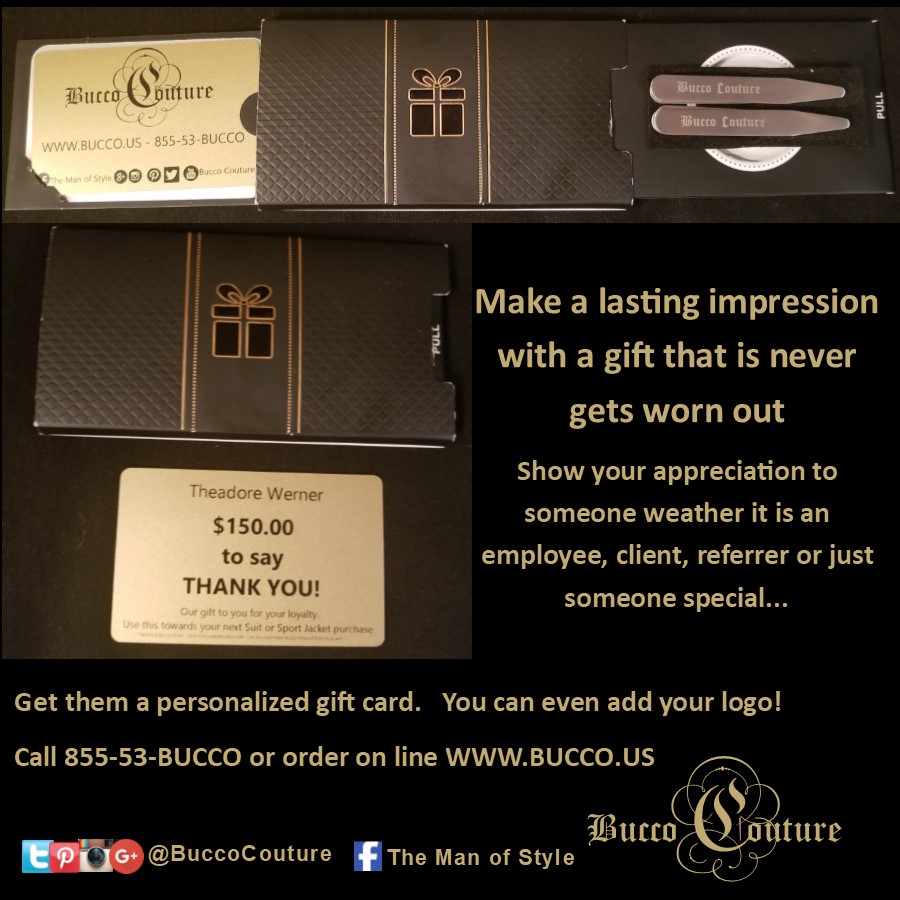 Bucco Couture - The Man of Style - Custom suits - Gift Card