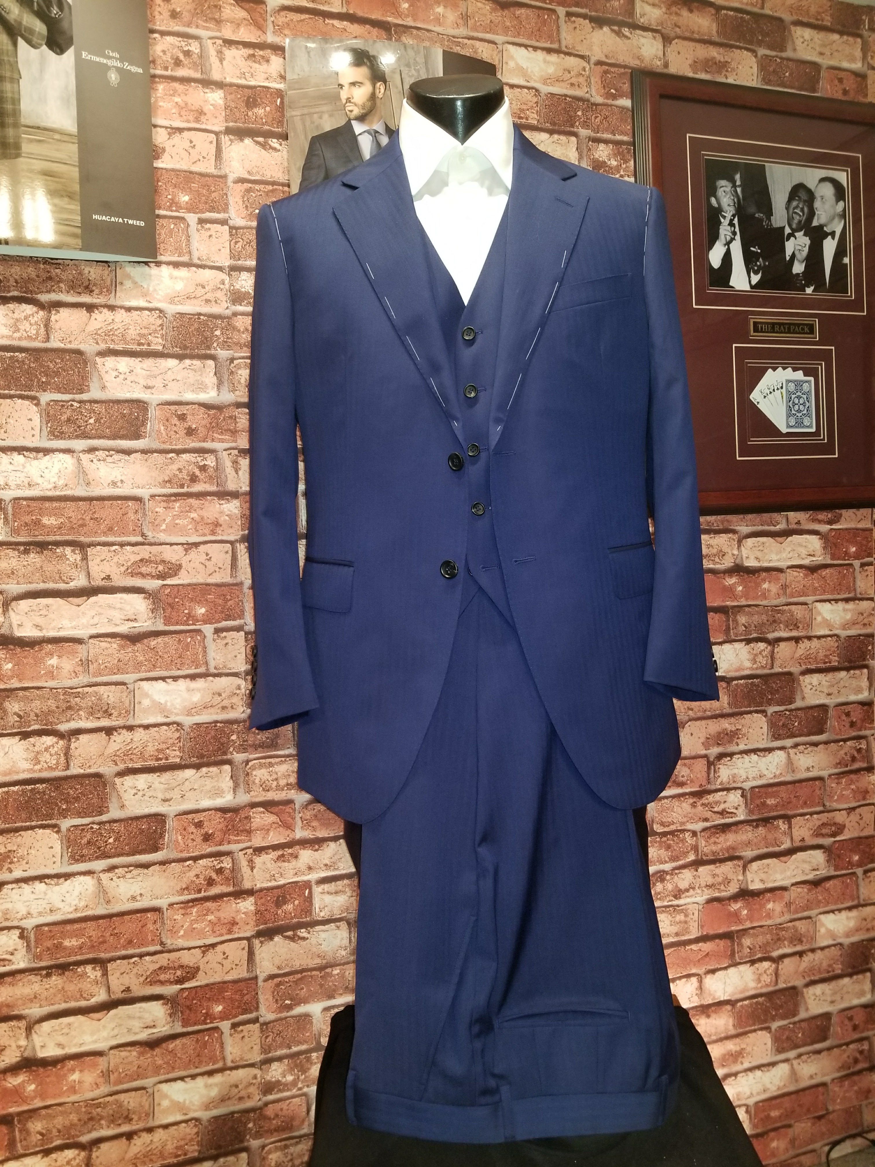 Royal Blue Tone On Tone Bucco Couture Custom Clothing Of Distinction