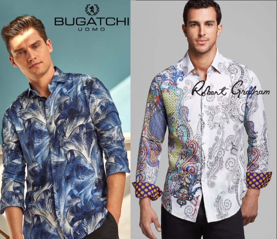 MASUTTO LIOR/29 Men’s Long Sleeve Shirt Bugatchi Robert Graham Maceoo 139$
