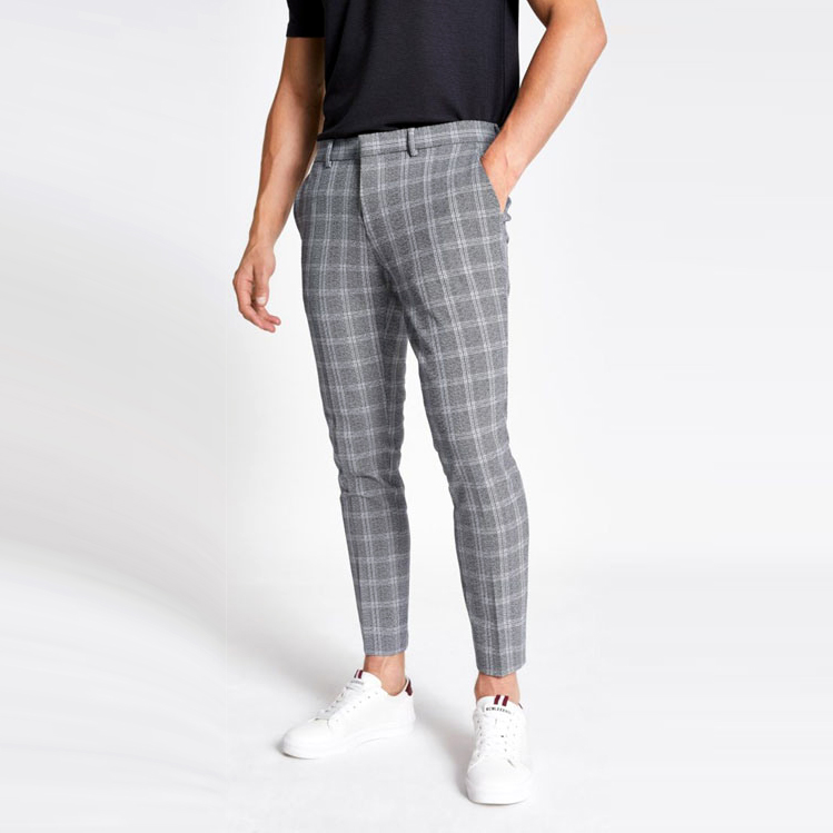 plaid cropped pants men