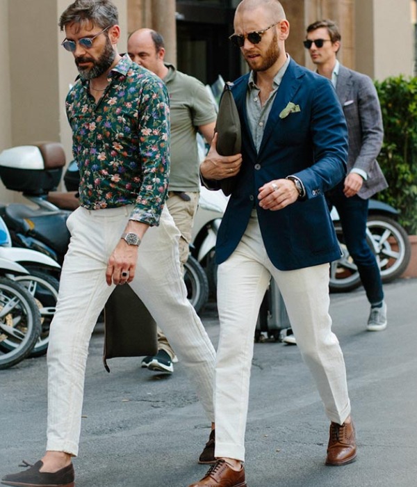 Here’s a creative twist to the straight up suit pants