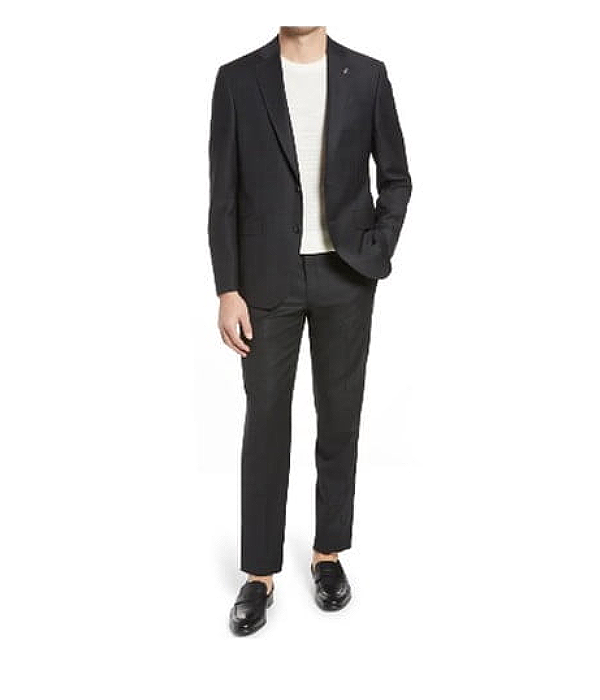 Trim Wool Suit For Office Goers