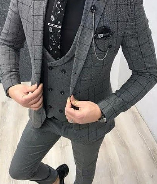 The Windowpane Pattern Wedding Suit