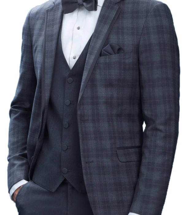 Choose A Grey Plaid Tuxedo For Your Wedding
