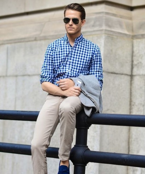 Its Friday, Bring Out The Casual Look With A Checkered Shirt & Khaki Pants