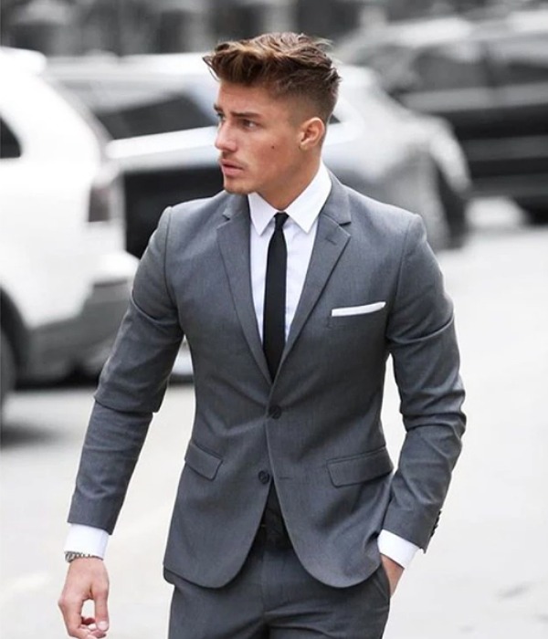 Natural Grey Suit Pocket Square