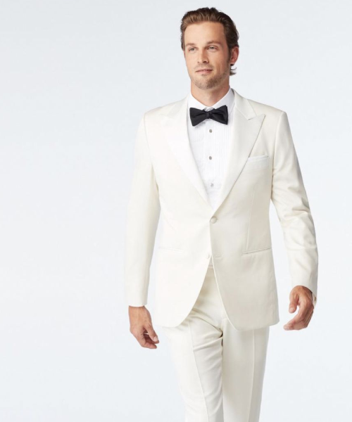 White Tuxedo, Great Outdoor Wedding Attire For Spring-summer