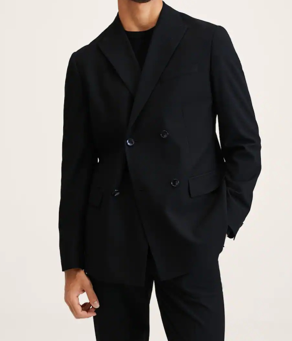 Team Up Your Dinner Suit Double Breasted Black Blazer
