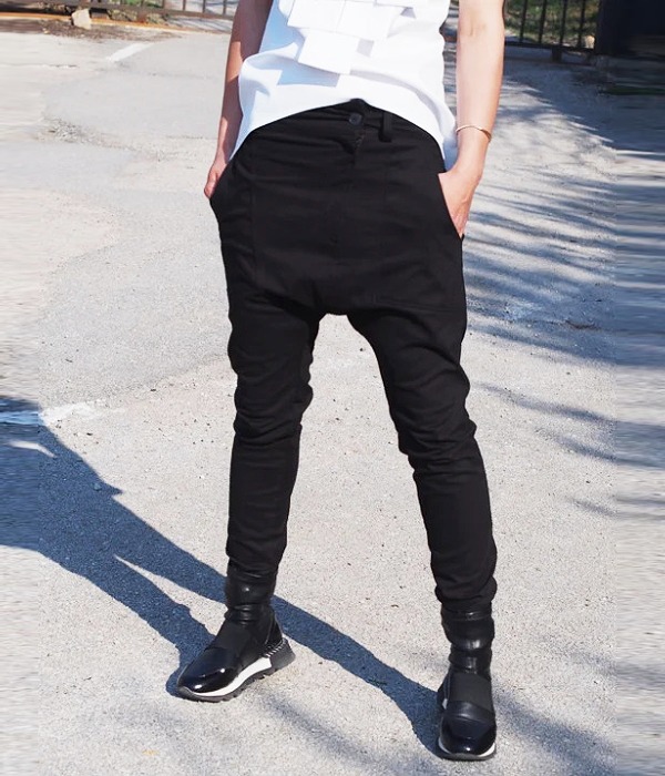 Fashion Men Drop Crotch Pants Baggy Harem Style Hip Hop Sports Casual  Trousers | eBay