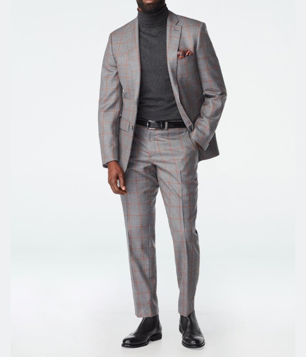 Stylish Gray Woven Windowpane, Perfect For Wednesdays