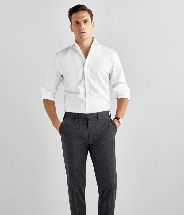 Men's white shirt and grey pants outfit | Cabelo-hkpdtq2012.edu.vn