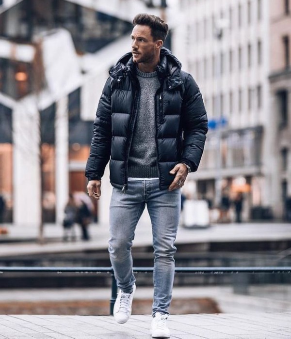 An Easy Winter Style Is To Layer A Puffer Jacket Over It