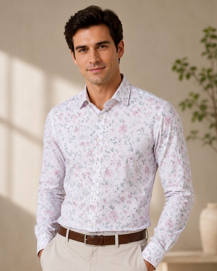 pastel floral dress shirt